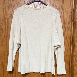 Maurices Cream Ribbed Crew Neck Sweater